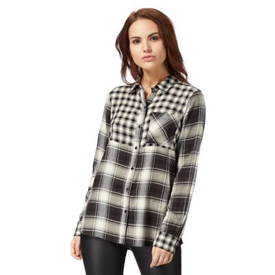 Red Herring Black patchwork checked shirt